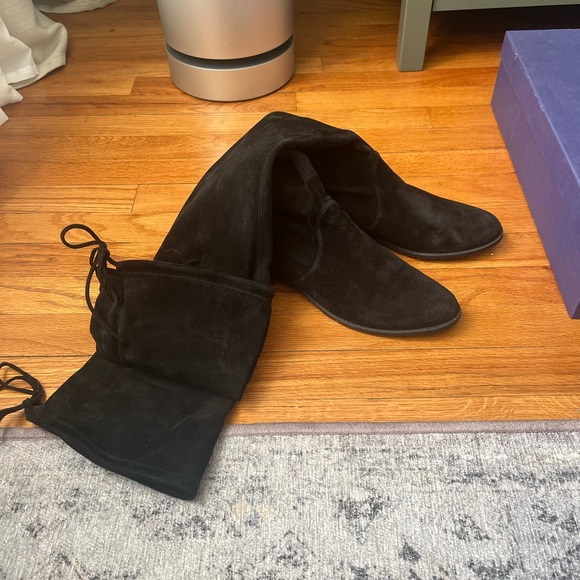 Stuart Weitzman Lowland Boots 8.5 Black Suede - Picture 8 of 16